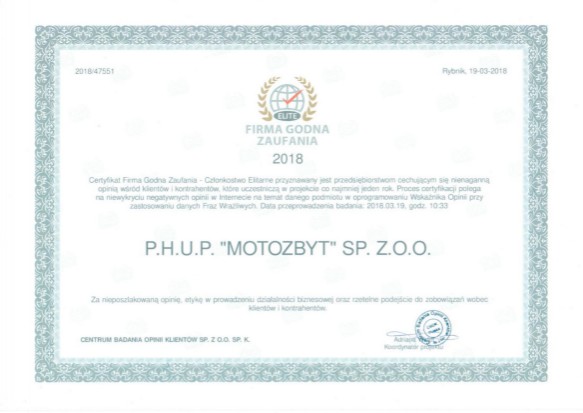 Firma Godna Zaufania Motozbyt